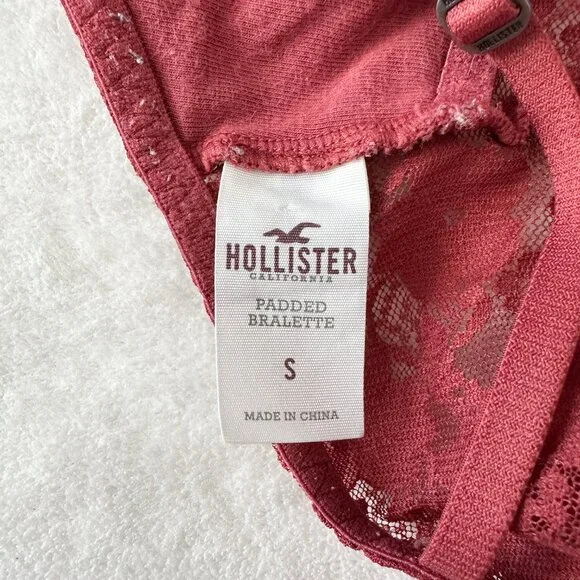 Hollister Lace Padded Bralette - Dark Red - Size S - Picture 4 of 4
